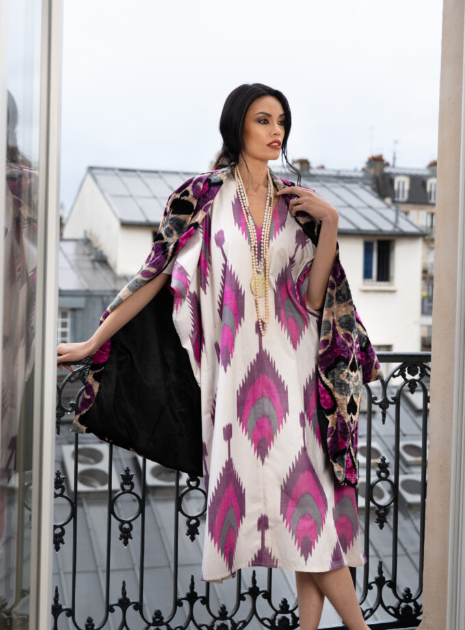 Handgewebter Ikat Kaftan Manon