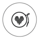 Icon von einer Stickerei in Herzform