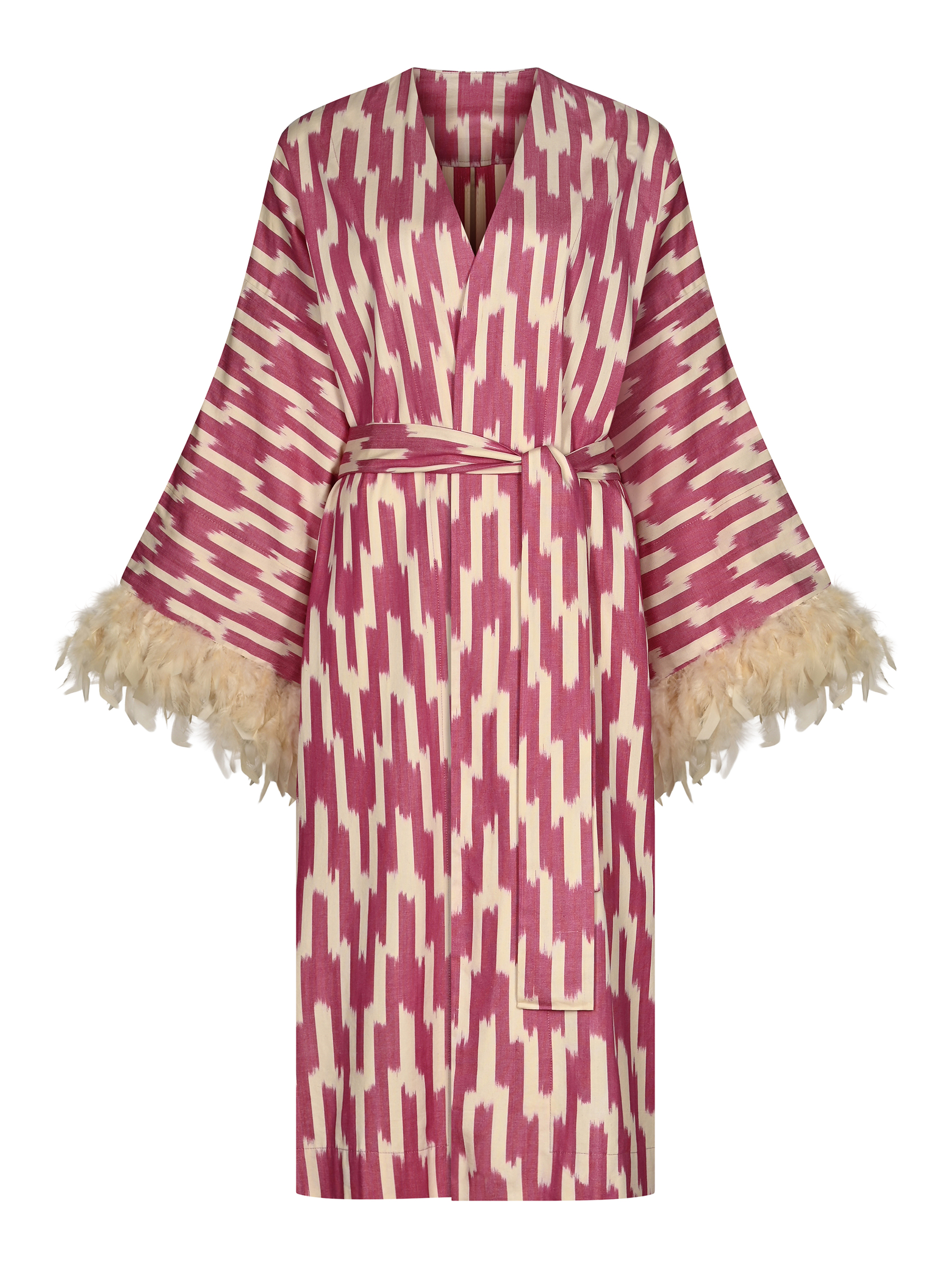kaftan mit feder farbe rosa