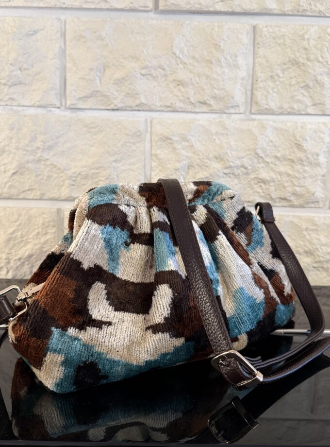 tasche aus samt mit leder