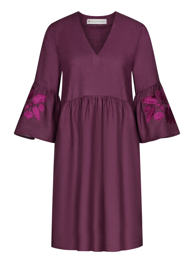 Besticktes Leinenkleid   Sara