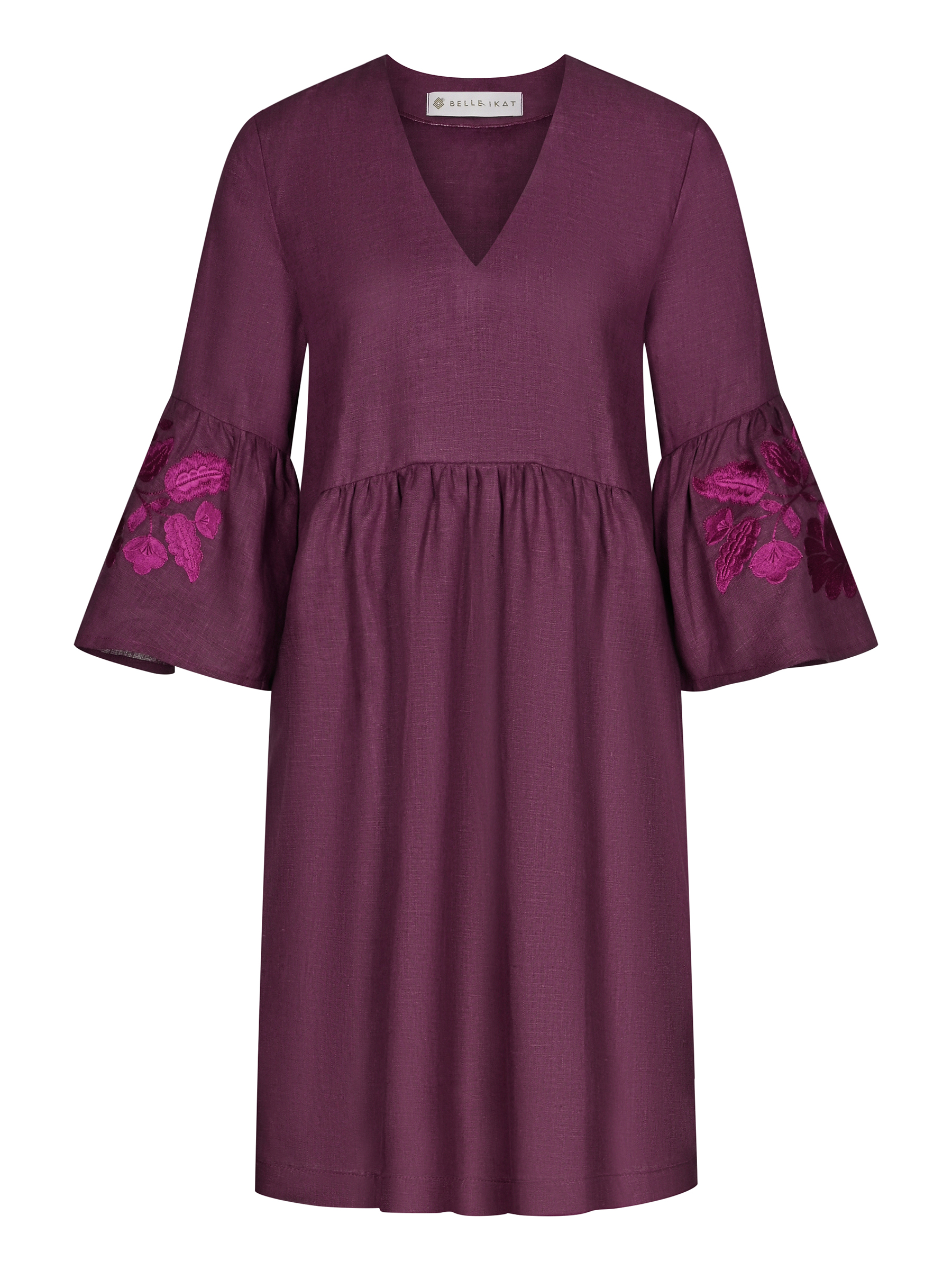 Besticktes Leinenkleid Sara